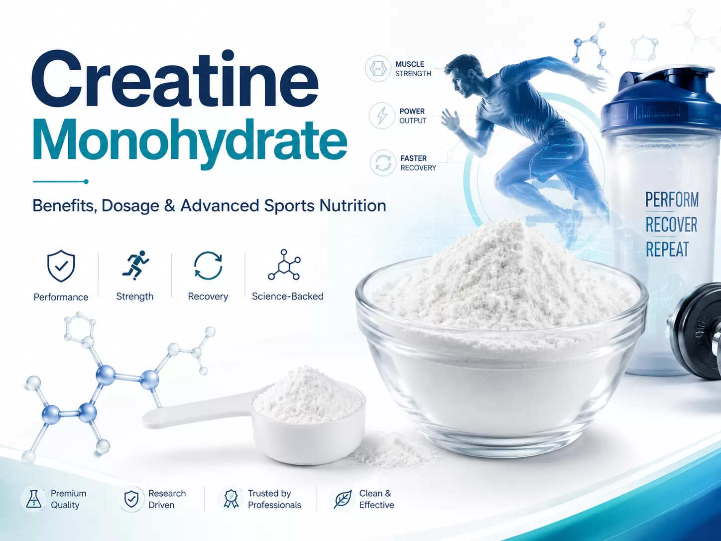 Cómo tomar monohidrato de creatina: beneficios, dosis y fórmulas avanzadas de nutrición deportiva