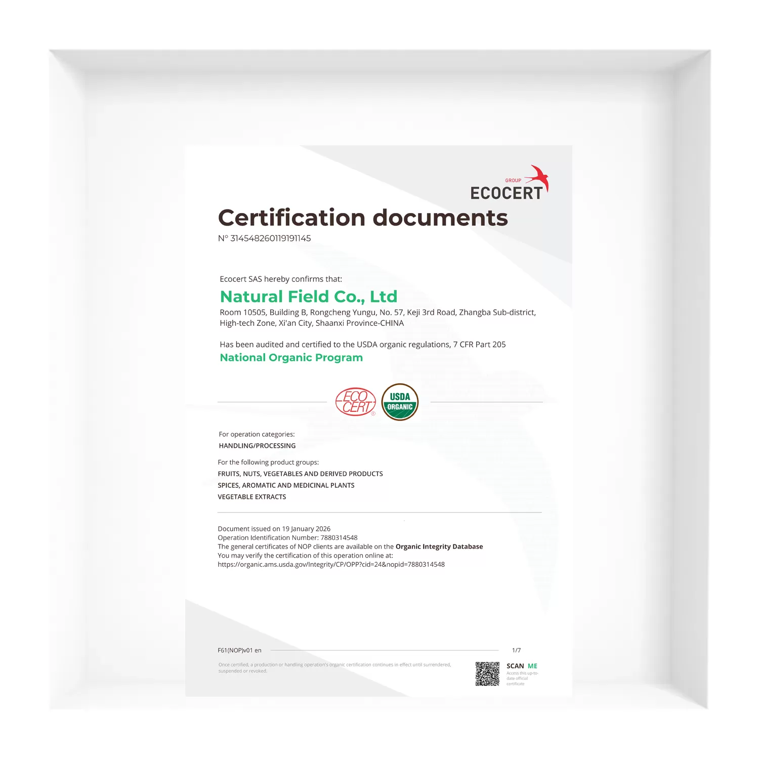 Certificación ECOCERT