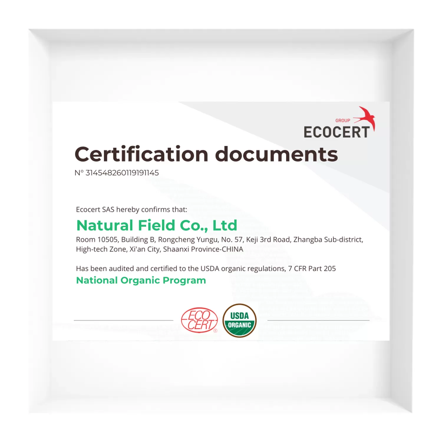 Certificación ECOCERT