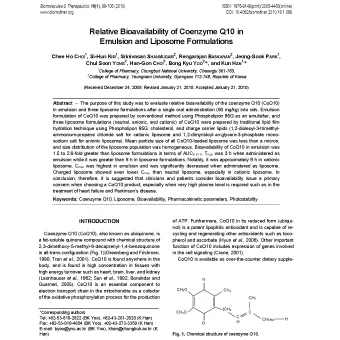 Biodisponibilidad relativa de la coenzima Q10 en emulsiones y formulaciones de liposomas